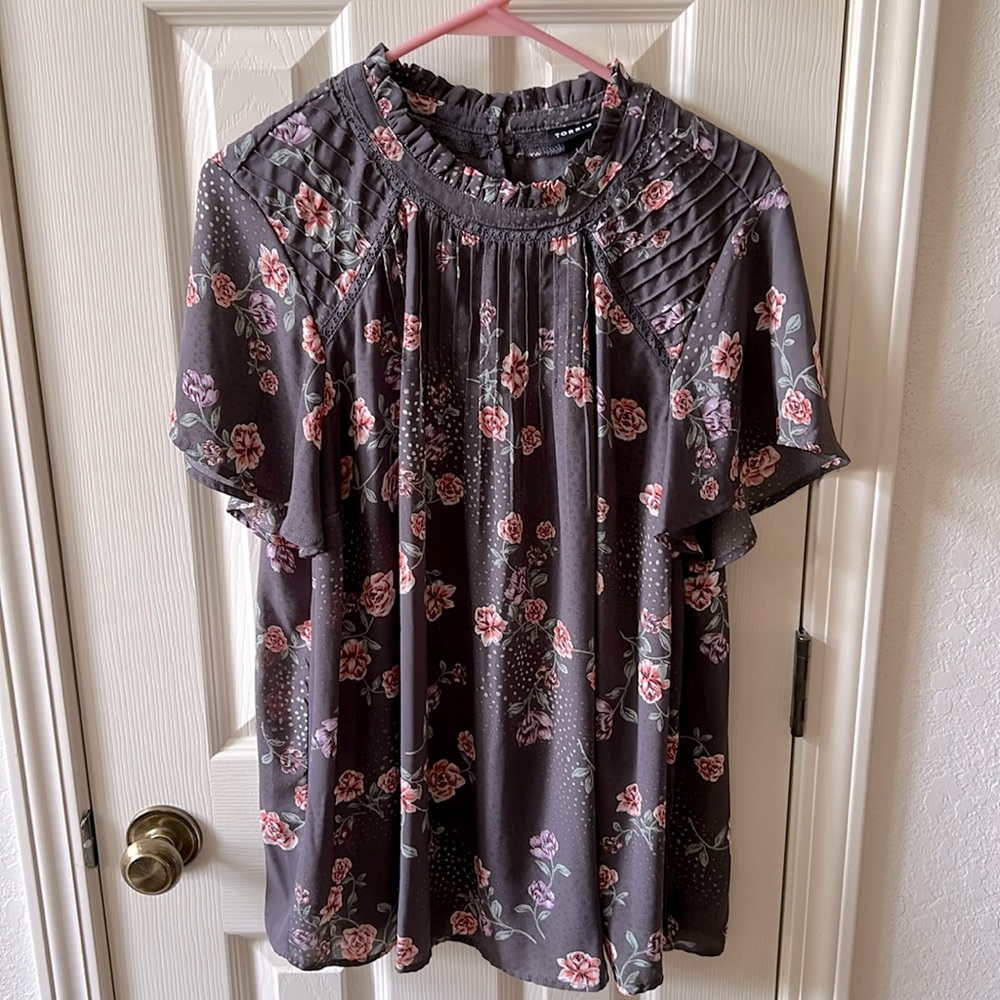 Purple Torrid Floral Blouse - 1X